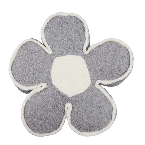 Cojín flor gris