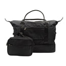 Maletín negro para viaje con cosmetiquera
