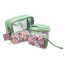 Set 4 cosmetiqueras y espejo flores - Boga