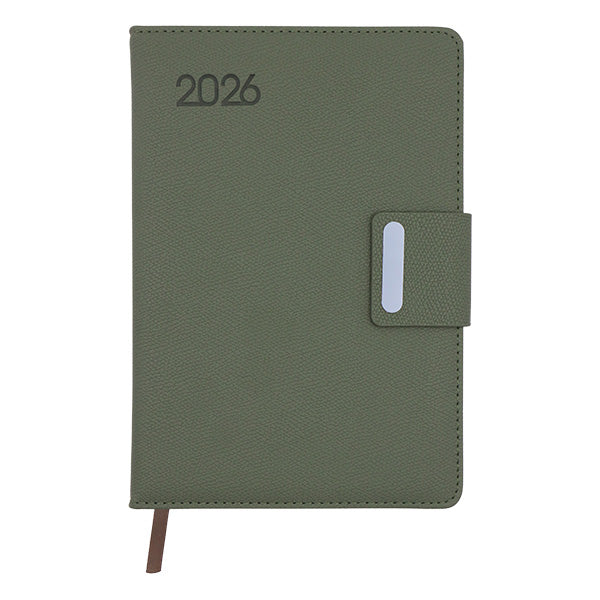 Agenda verde con faja A5 2026