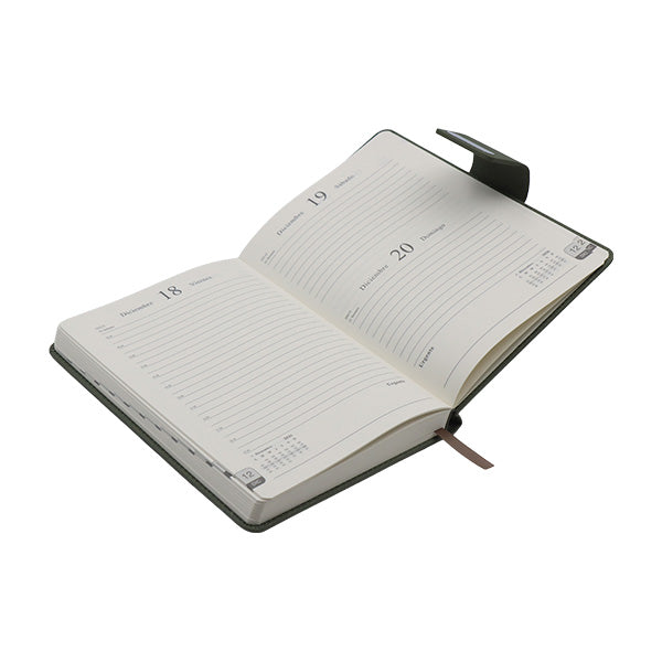 Agenda verde con faja A5 2026