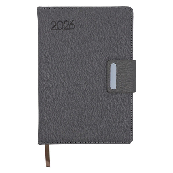 Agenda gris con faja A5 2026