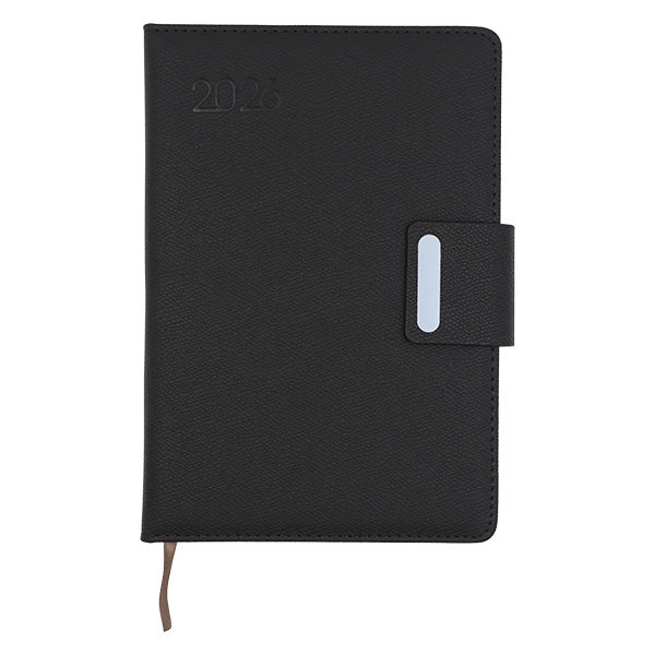 Agenda negra con faja A5 2026