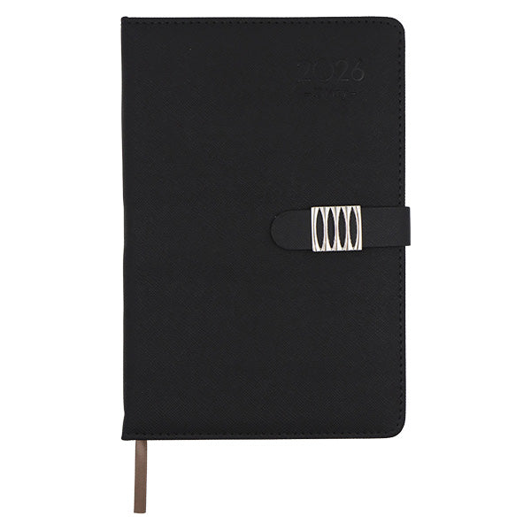 Agenda negra con faja A5 2026