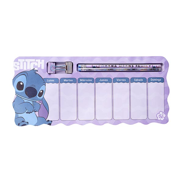 Planificador semanal con accesorios stitch