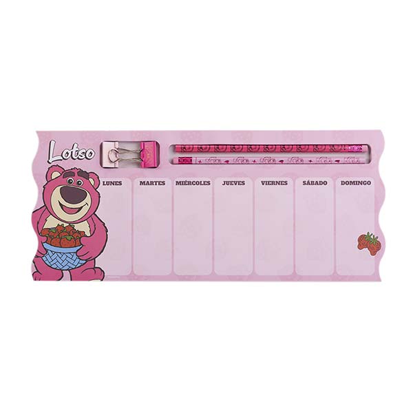 Planificador semanal con accesorios lotso