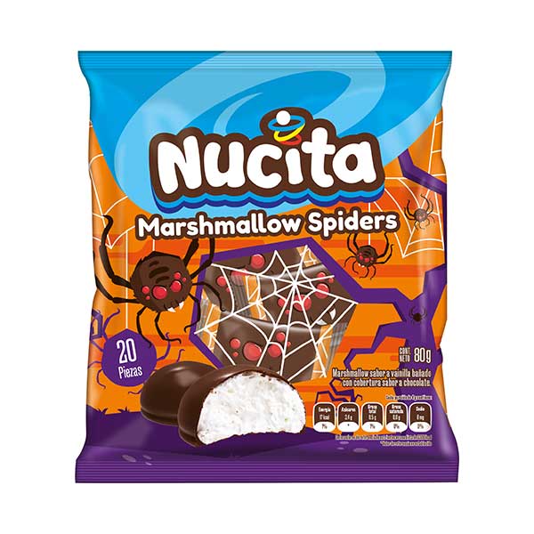 Marshmallows Araña de vainilla con chocolate 4g