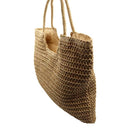 Bolso de playa de yute caqui