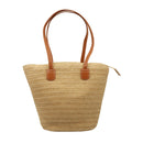 Bolso de playa de yute caqui
