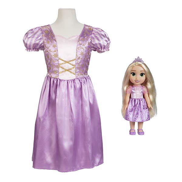 Muñeca y vestido princesa Rapunzel