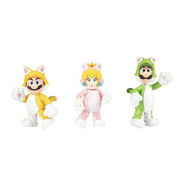 Figura 4" 3pack 3D world cat Super Mario