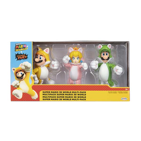 Figura 4" 3pack 3D world cat Super Mario