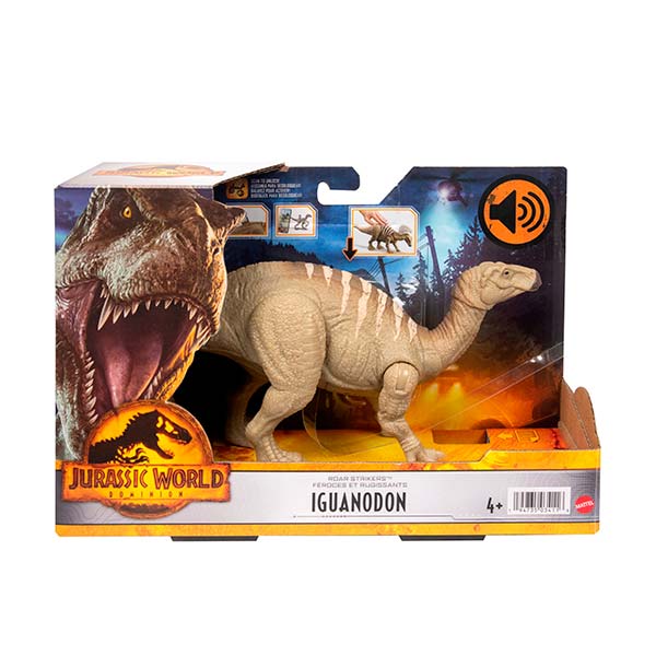 Jurassic World dinosaurio Iguanodon ruge y ataca