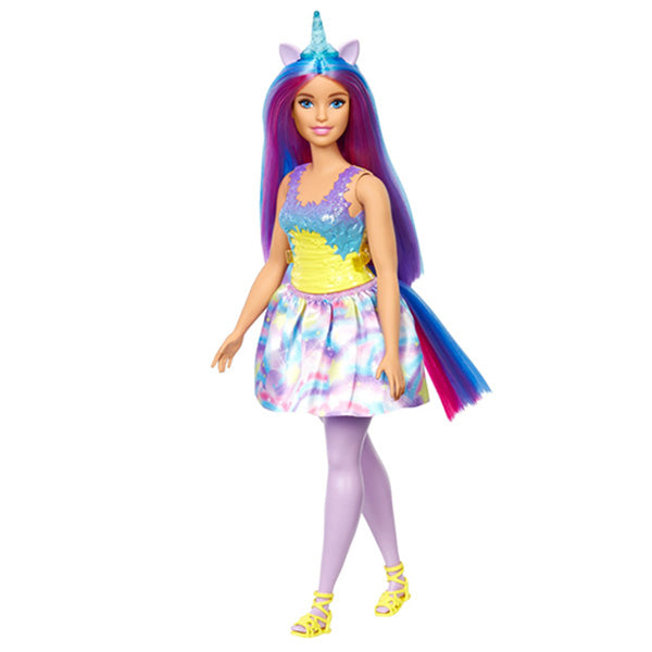 Barbie Muñeca Unicornio Cuerno Azul