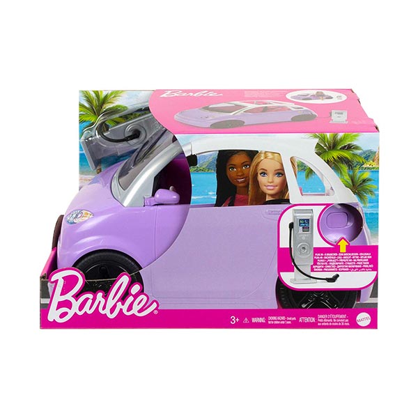 Muñeca Barbie vehículo morado