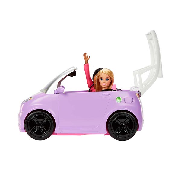 Muñeca Barbie vehículo morado