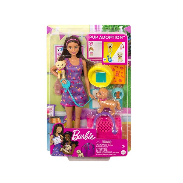 Muñeca Barbie Set Adopta un Perrito Latina