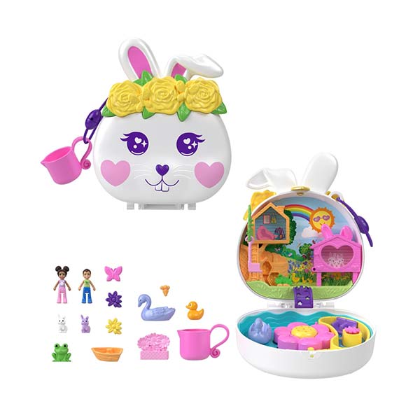 Polly Pocket set de juego compacto jardín de conejito