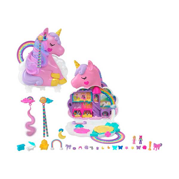 Polly Pocket unicornio salón arcoíris