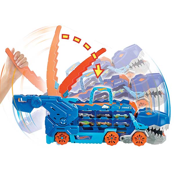 Hot Wheels City súper remolque de t-rex