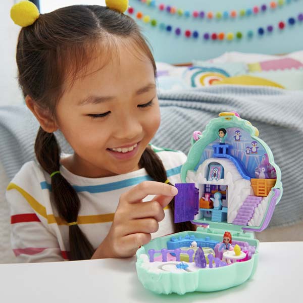 Polly pocket estuche pingüino nieve