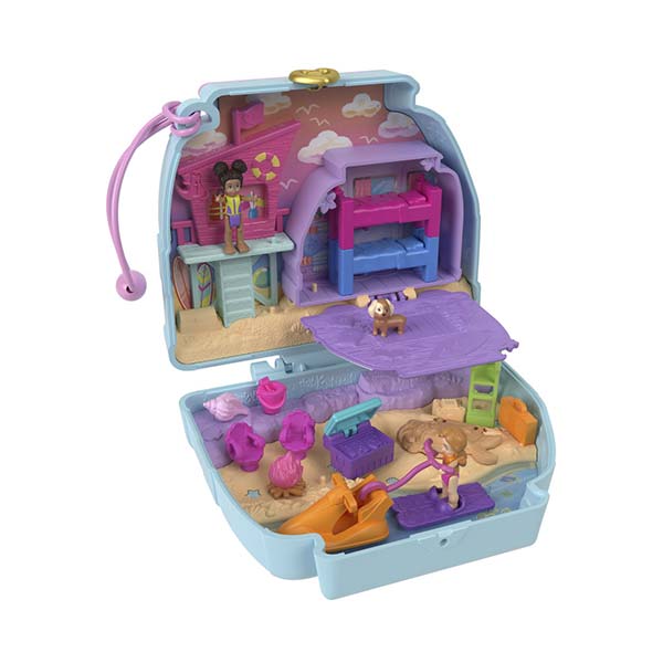 Polly Pocket set estuche de perrito playero