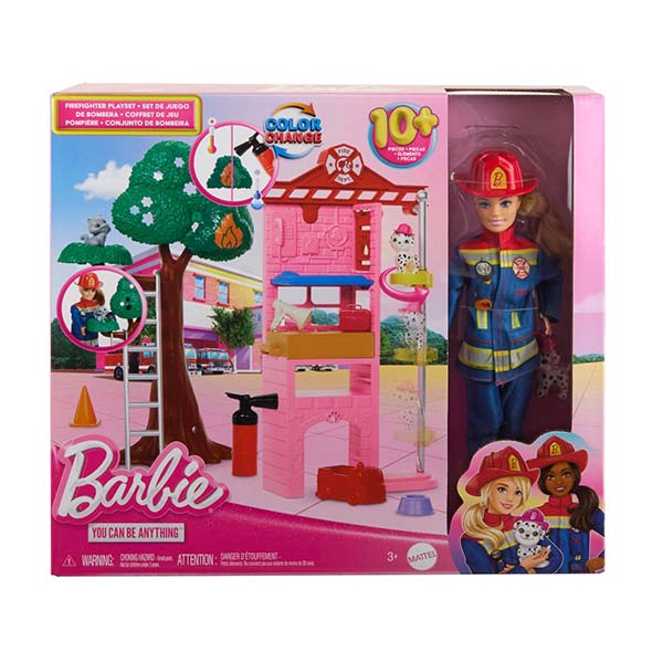 Barbie profesiones set de juego bombera al rescate