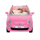 Barbie vehículo fiat rosa con muñeca