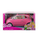 Barbie vehículo fiat rosa con muñeca