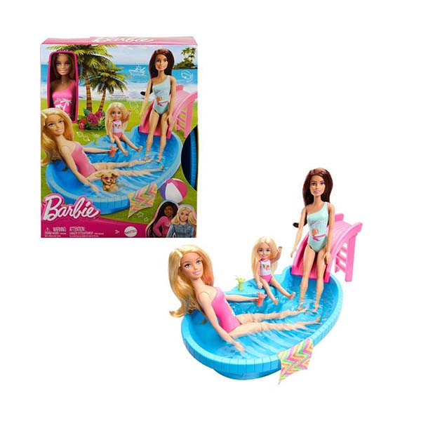 Barbie set de juego alberca glam con muñeca