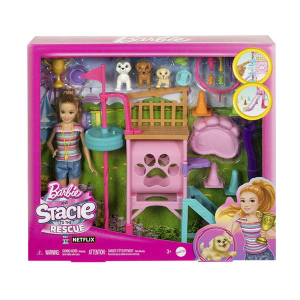 Barbie Stacie con parque de juegos para mascotas