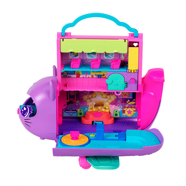 Polly Pocket Set de juego de avión con gatitos