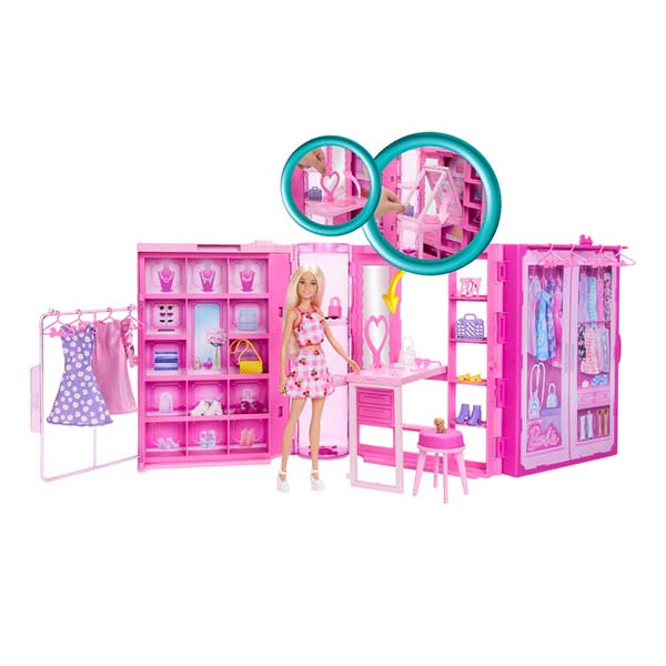 Barbie set clóset de los sueños con accesorios y muñeca