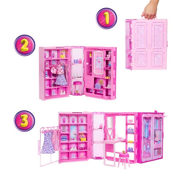 Barbie set clóset de los sueños con accesorios y muñeca