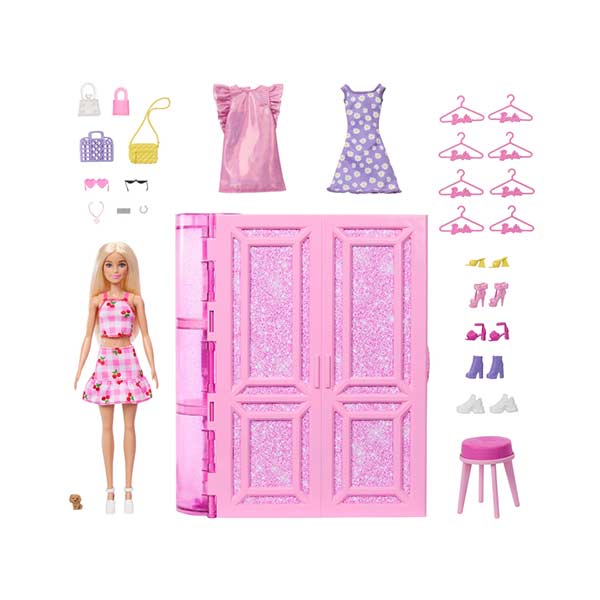 Barbie set clóset de los sueños con accesorios y muñeca