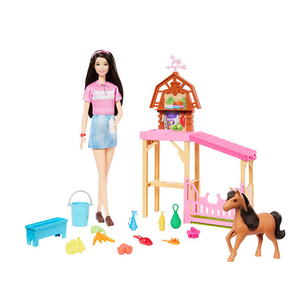 Barbie set de juego cuidado de caballo