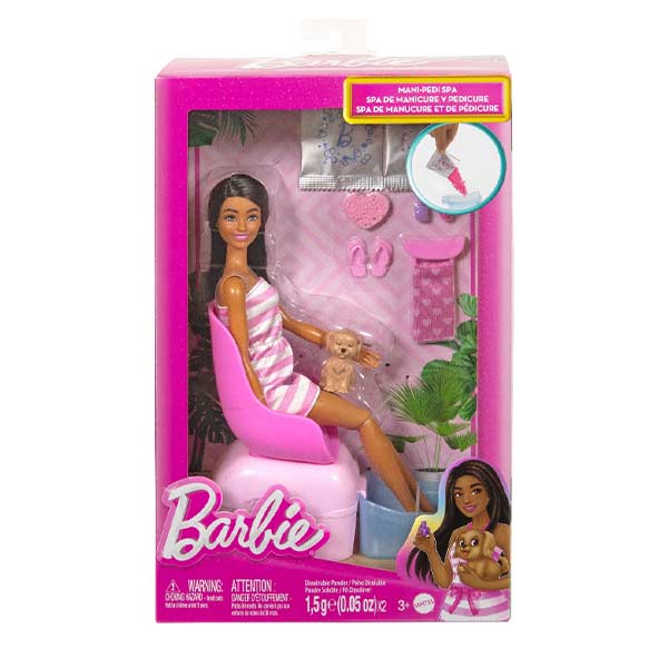 Barbie set de juego manicure y pedicure con muñeca