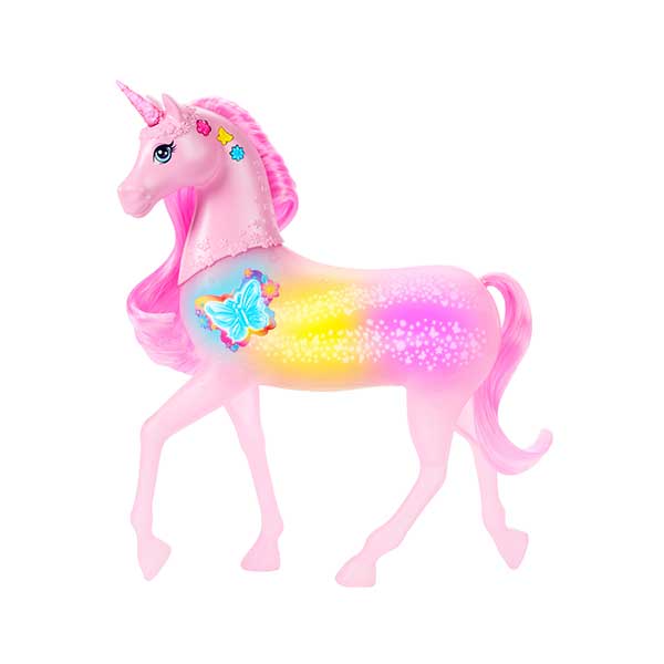 Barbie Fantasía set de juego unicornio con luz y sonido