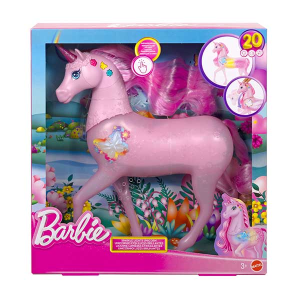 Barbie Fantasía set de juego unicornio con luz y sonido