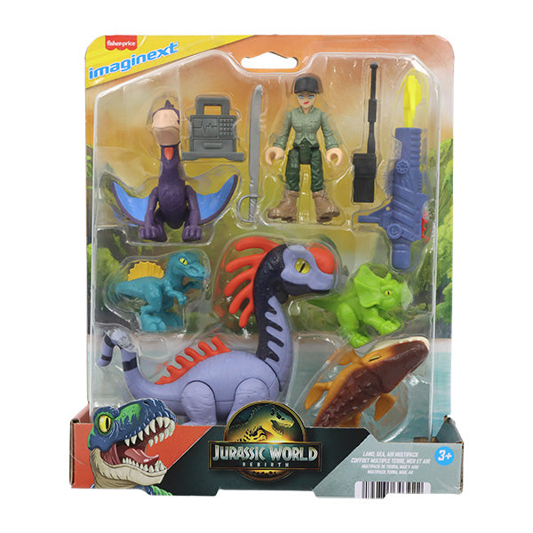 Imaginext Jurassic World Paquete de dinos tierra, aire y mar