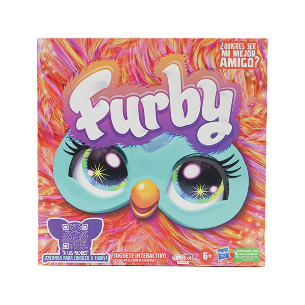 Peluche furby de color coral interactivo