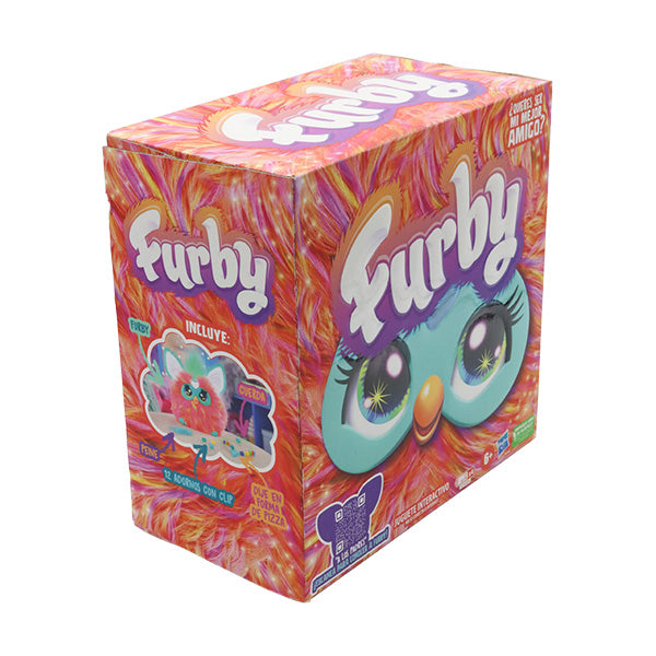 Peluche furby de color coral interactivo