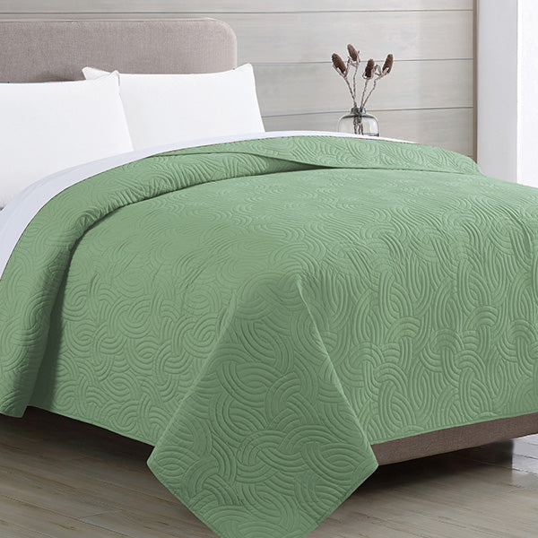 Cubrecama de 1 pieza Twin verde
