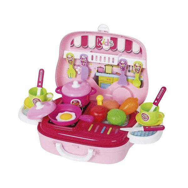 Playset maleta cocina rosada