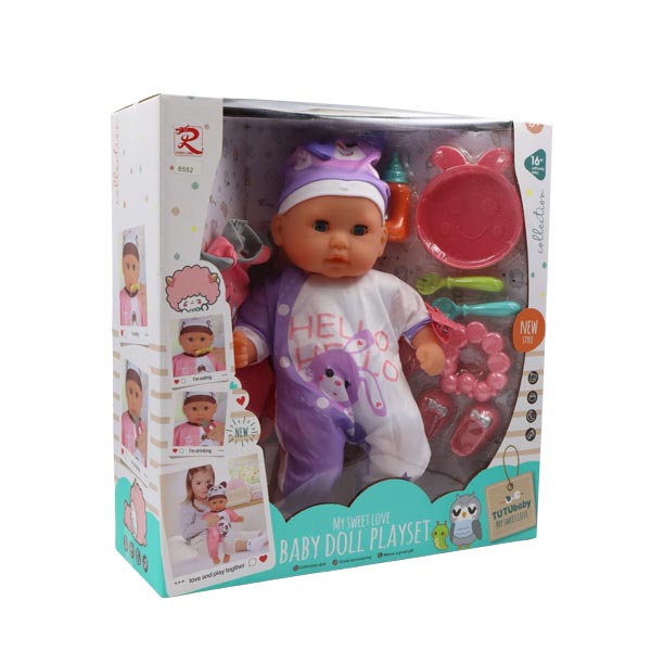 Muñeca 16" bebé set de alimentación