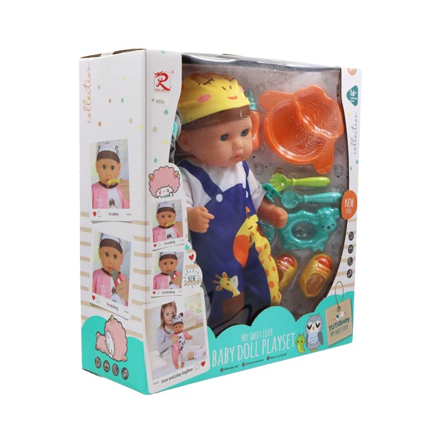 Muñeca 16" bebé set de alimentación