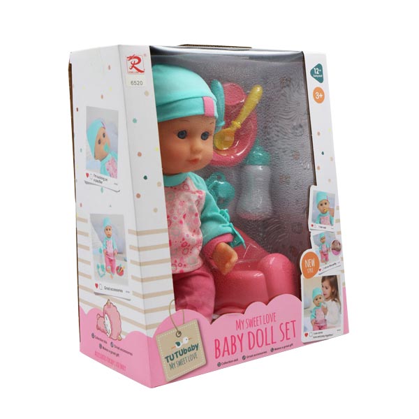 Muñeca 12" bebé set de alimentación