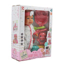 Muñeca 13" bebé con pijama blanca y set de alimentación