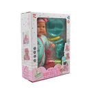 Muñeca 13" bebé con pijama celeste y set de alimentación