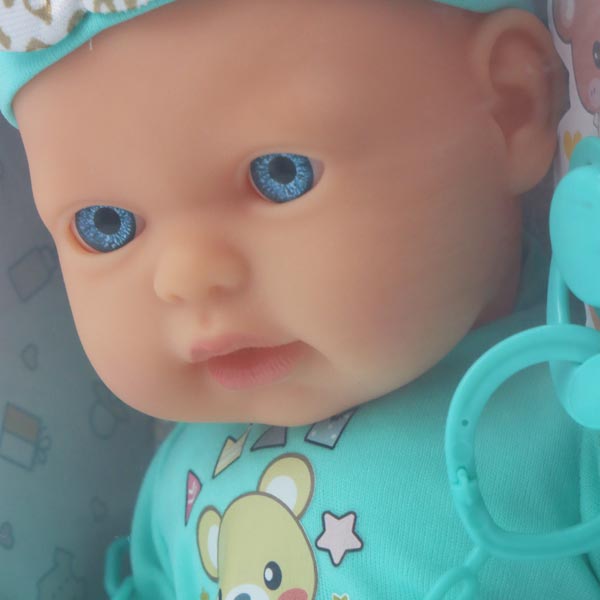 Muñeca 13" bebé con pijama celeste